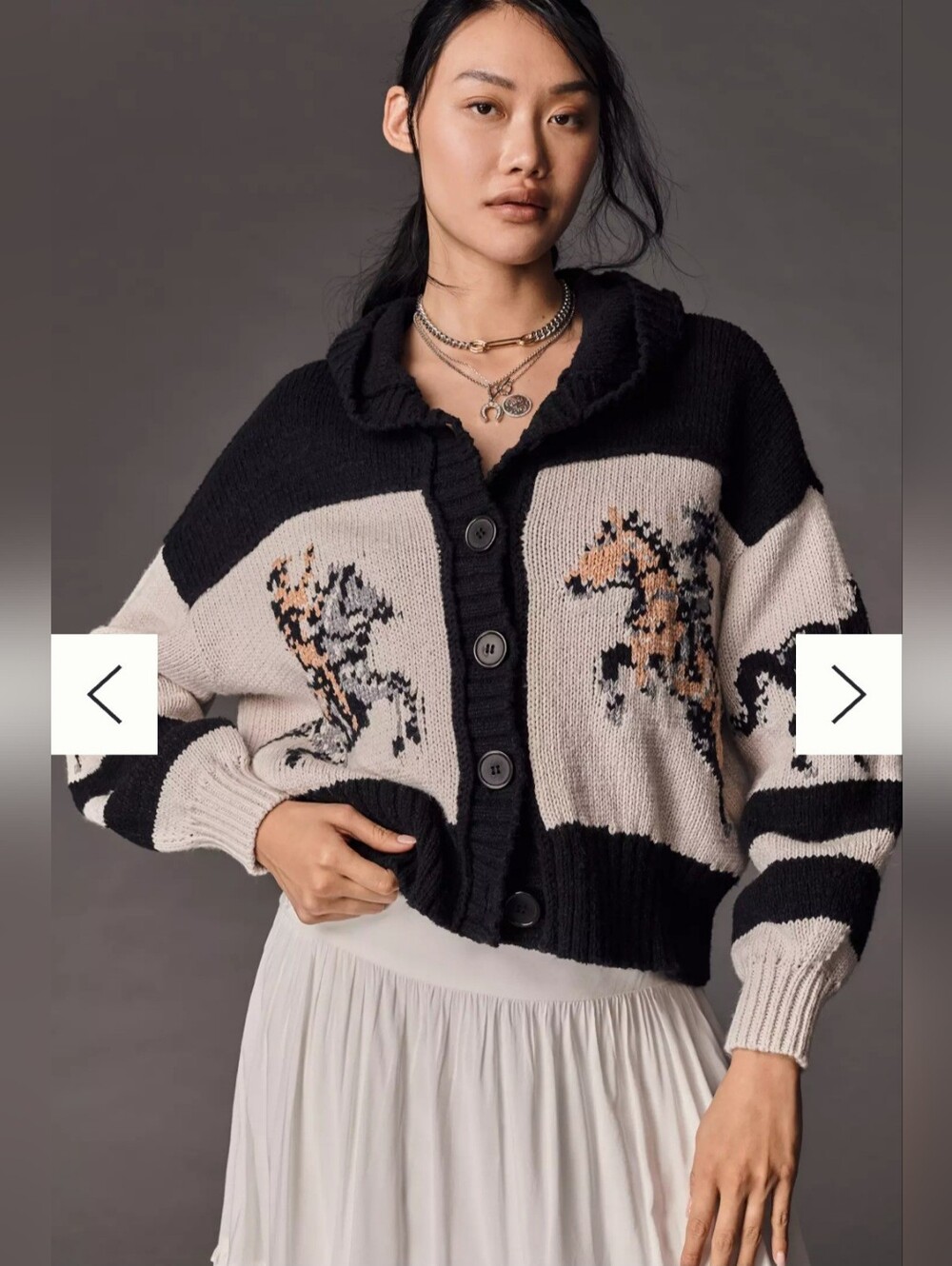 PILCRO Western Horse Graphic Cardigan Sweater from ANTHROPOLOGIE. NWT
